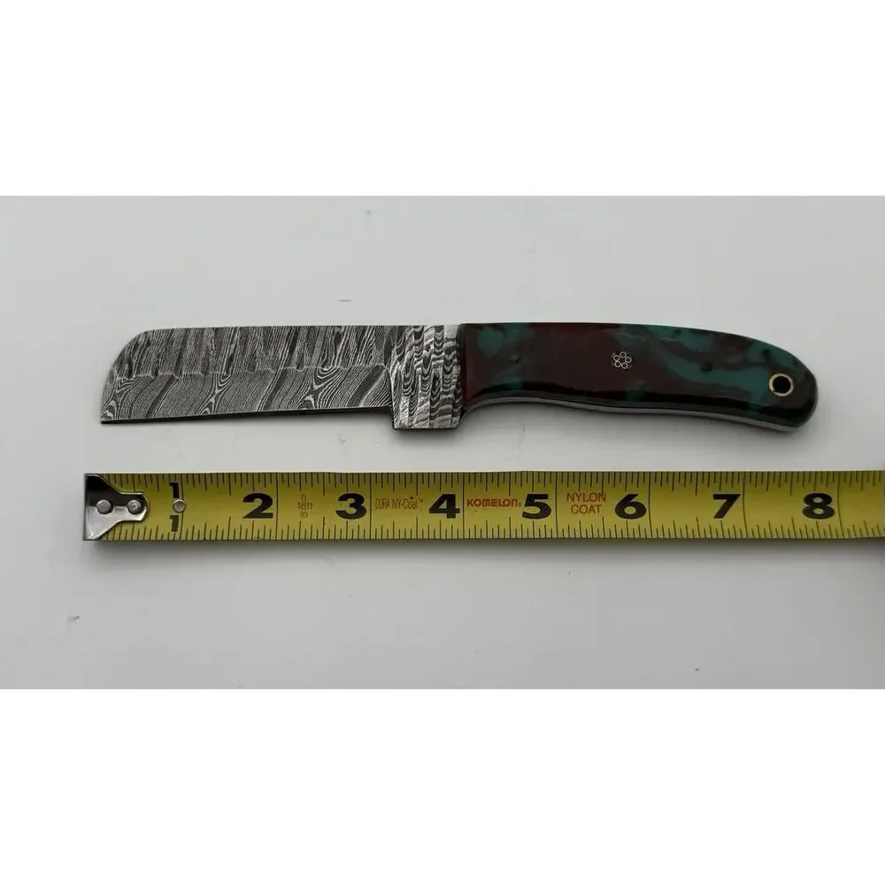 Handmade Damascus Steel Fixed Blade Knife w/ Leather Sheath – Pakistan Made NEW